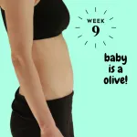 9 weeks pregnant update (bumpdate). Everything you want to know about 9 weeks pregnant such as what to focus on, action items, to-do lists, first appointment, baby heartbeat, midwife, pregnancy clothing, finding parenting books, make a pre-baby project to-do list for the nursery and the house, morning sickness tea, maternity finds, baby carrier, Moby carrier. Week by Week Pregnancy Guide. Perfect for first time mom #firsttrimester #9weekspregnant #pursuetoday